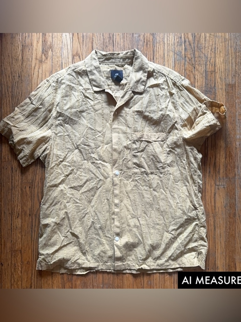 H&M Yellown Textured S/S shirt